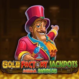 Gold Factory Jackpots Mega Moolah slot visual from Aurum Signature Studios available on casoolaa.it