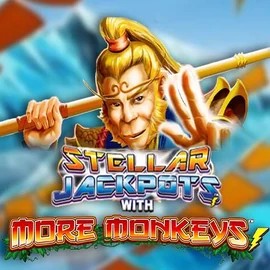 Stellar Jackpots with More Monkeys slot logo by Lightning Box Game at Casoola Casino